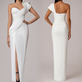 One-Shoulder Draped Evening Gown